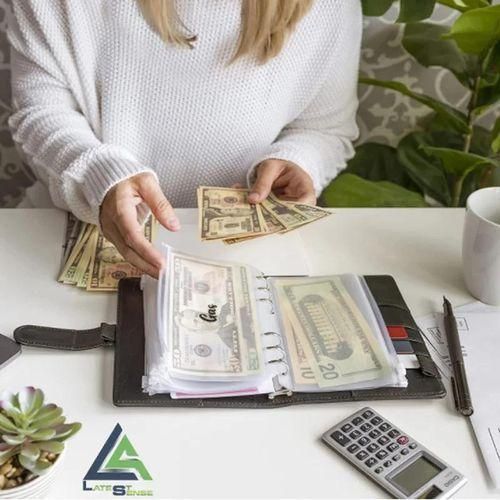 Organisateur Budgtaire A6 Classeur Budget Rose avec 6 Pochettes Transparentes Enveloppes de Gestion dArgent Rpartition Mensuelle Porte-Documents conomique