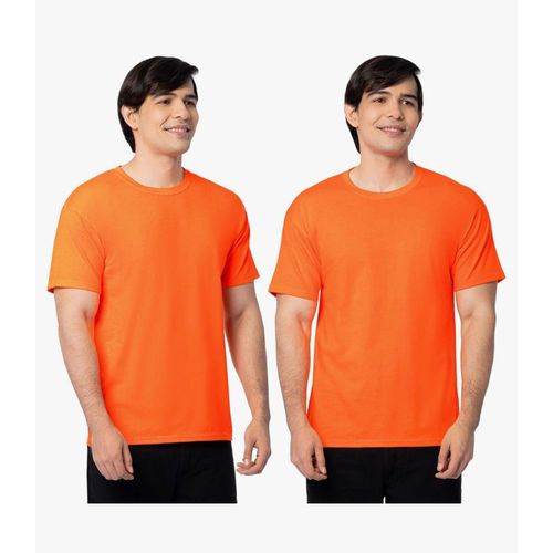 Lot de 2 T-shirts Orange homme en coton Confort et qualit