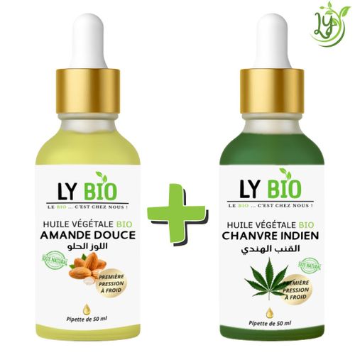 PACK HUILE AMANDE DOUCE 50ML - PIPETTE + HUILE HYDRATANT & NUTRITIVE 50ML - PIPETTE
