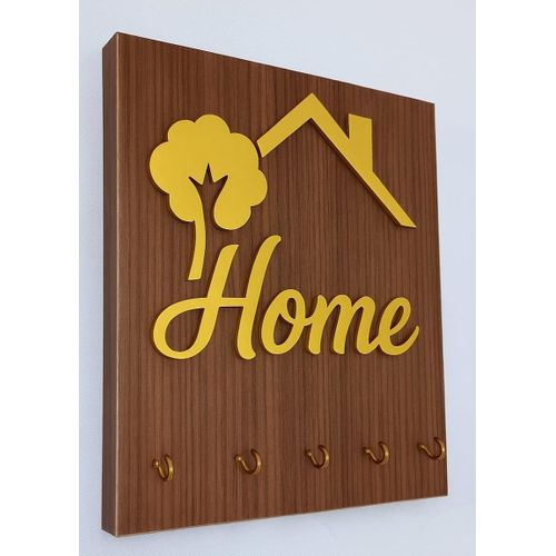 Porte-Clés Mural Design “ HOME & ARBRE ” – Support à Clés Décoratif – Organisateur d’Entrée Moderne & Élégant