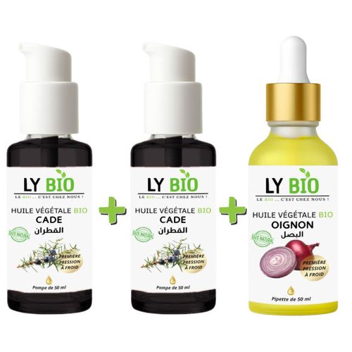 PACK 2 X HUILE CADE 50ML - POMPE + HUILE OIGNON 50ML - PIPETTE