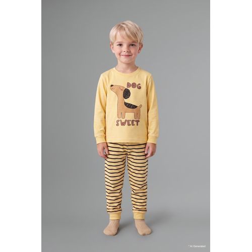 Ensemble pyjama Haut à manches longues imprimé et Pantalon rayé pour bébé garçon
