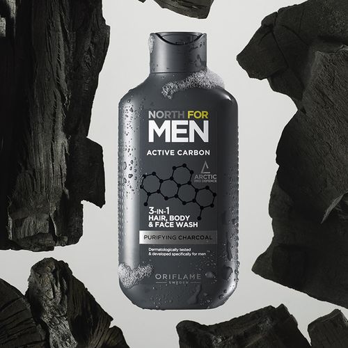 Nettoyant 3 en 1 pour le corps, le visage et les cheveux For men Active Carbon 250 ml
