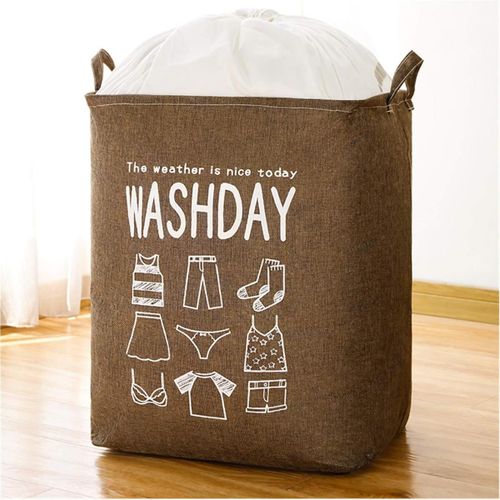 Panier à linge pour Vêtements, panier de Rangement Rectangulaire Pliable – Sac à Linge Sale Grande Capacité en Tissu – Organisateur Vêtements, Jouets et Accessoires, Couleur Marron