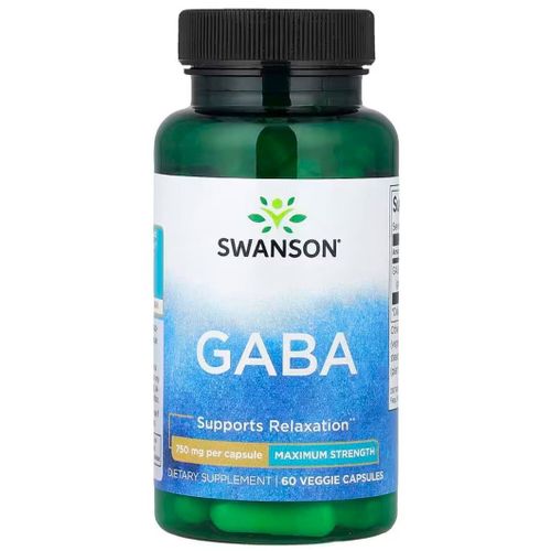 GABA 750 mg par Capsule, 60 Gélules Végétariennes (Puissane Maximale) Anti-Stress Favorise la Relaxation (made in usa)