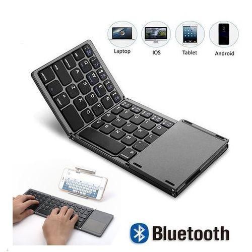 Clavier Bluetooth Pliable,Clavier Sans Fil, Pavé Tactile, PC Telephone Macbook