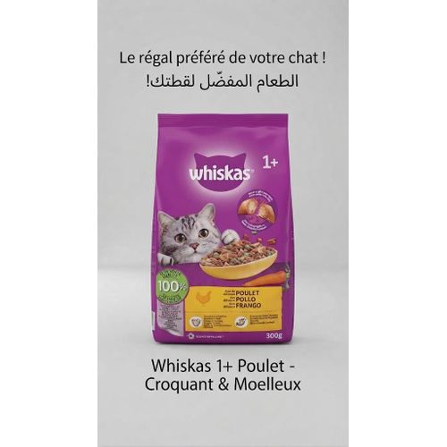 Croquettes pour Chat Adulte 1+ Goût Poulet - 300g