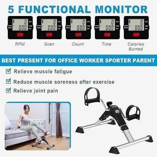 Mini Vélo d'Exercice Pliable avec Écran LCD pour Fitness à Domicile Résistance Réglable pour Bras et Jambes