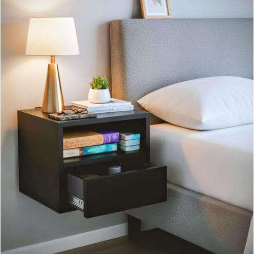 Table de chevet flottante noir 40*30*30 cm