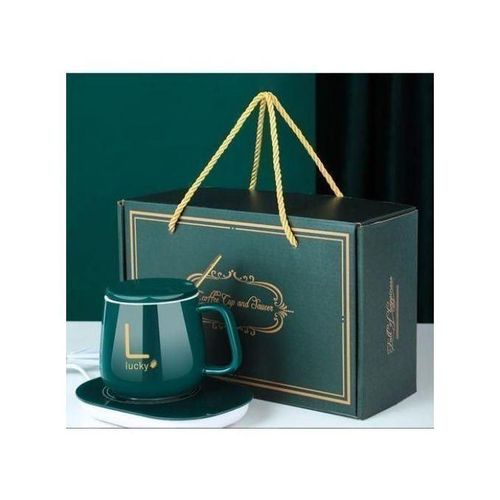 أكواب وصحون الحظ السيراميكية للحفاظ على مشروباتك فنجان وصحن القهوة