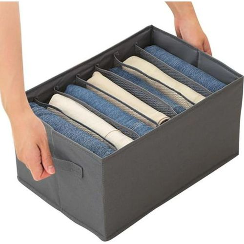 Panier de rangement pliable 9 compartiments, séparateurs idéal pour ranger t-shirts, jeans, leggings, pantalons et robes