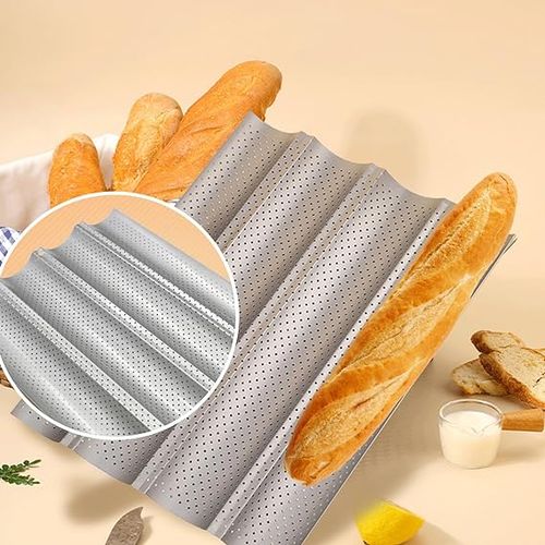 صينية خبز مثقبة قالب غير لاصق لـ 4 باكيت