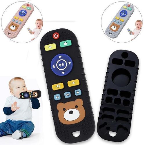 Jouet de dentition bb en forme de tlcommande Silicone alimentaire sans BPA couleur alatoire