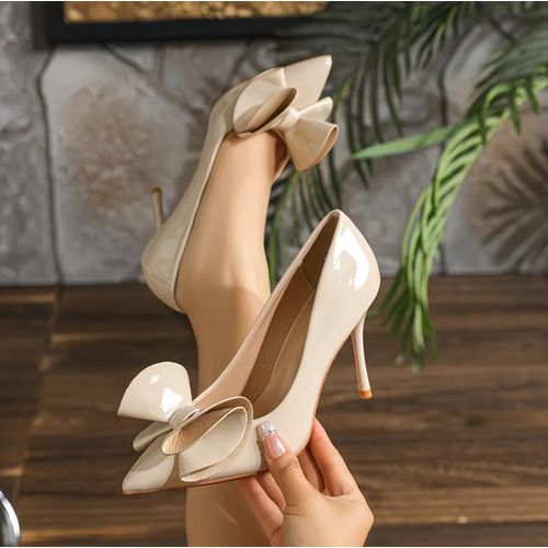 صنادل ربيعية للنساء، أحذية بكعب عالي ملون للنساء، أحذية مسائية بكعب عالي مع تطريز، رأس مدبب جديد، فم ضحل، إبزيم معدني، مانعة للانزلاق، مقاومة للاهتراء.