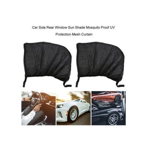 2Pcs Car Side Rear Window Sun Shade Mosquito Proof rideaux de protection solaire