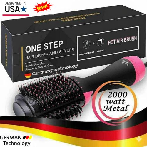 Sèche-cheveux professionnel 2000W haute puissance, technologie allemande, design USA, double voltage 110-220V. Brushing lisse, anti-frisottis, finition salon rapide. Idéal usage salon et maison, performance haute qualité européenne, séchage efficace