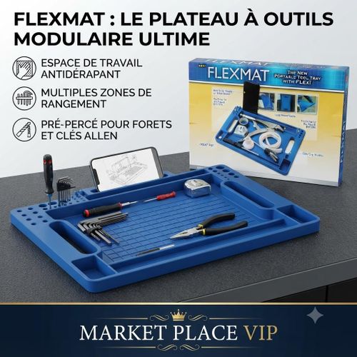 Organiseur d'Outils Portable FLEXMAT – Plateau de Rangement Souple pour Atelier et Garage avec Support Smartphone