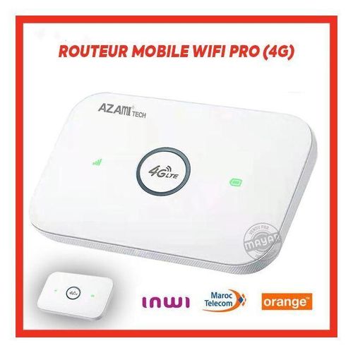 Azami Tech Modem routeur Mobile 4G LTE CAT6 WiFi sans fil portable avec emplacement carte SIM connexion haut débit jusquà 10 appareils simultanément