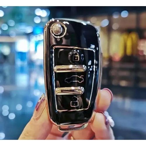 Protection de Clé au Design Miroir et Bordures Argentées