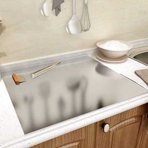 Planche à découper inox double face avec rebord en L – Acier Inoxydable Alimentaire