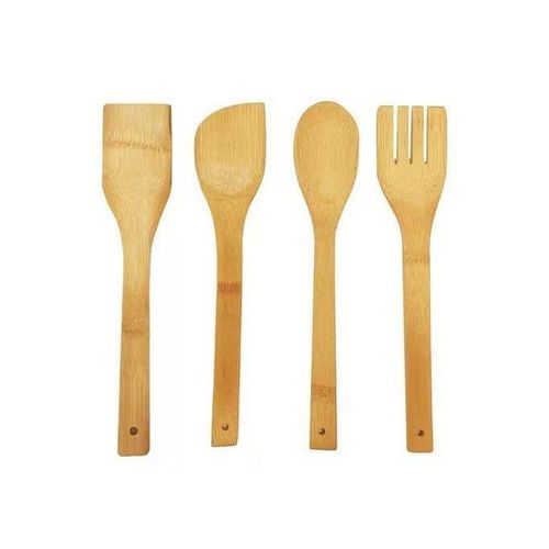 Nouvelle 4 cuillères en bois pour repas maison en bambou