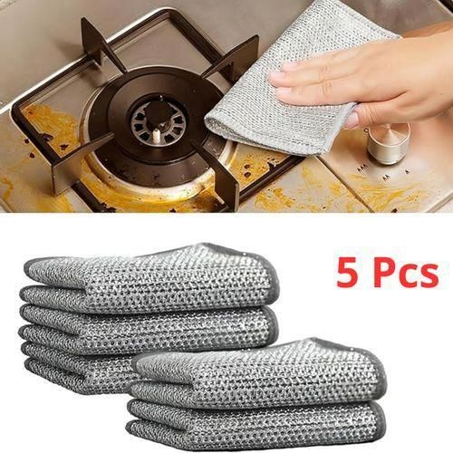 Chiffons métalliques multifonctions pour nettoyage humide et sec (5 pièce)