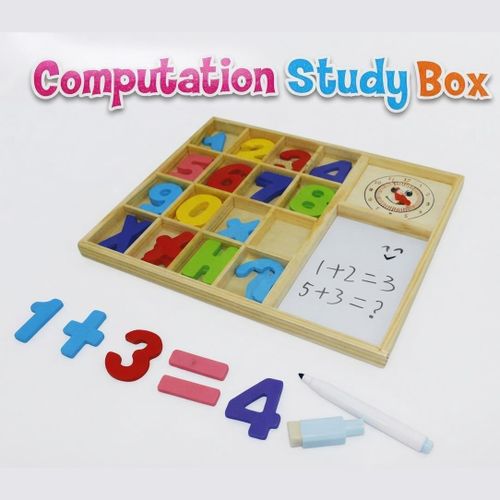 Jeu Éducatif en Bois – Chiffres, Calcul, Horloge et Écriture pour Enfants