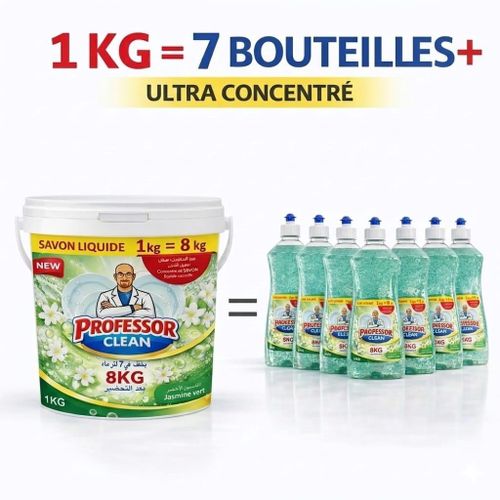 Liquide Vaisselle Ultra Concentré 1KG = 7 Bouteilles ET PLUS – Ultra Economique Dégraissant Puissant – Citron