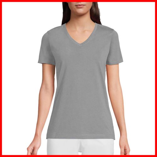 T-shirts Col V Femme Coton Bio Gris