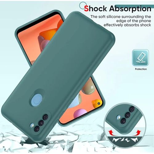 Coque Samsung Galaxy A11/M11 vert en Silicone Liquide – Protection Antichoc et Anti-Rayures