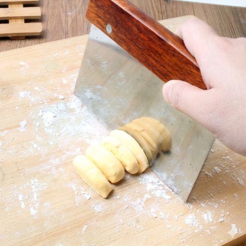 Coupe-pâte à cire en acier inoxydable manche en bois trancheur de gâteaux