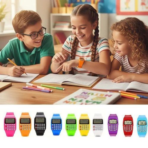 Montre-bracelet multifonction avec calculatrice intégrée pour enfants