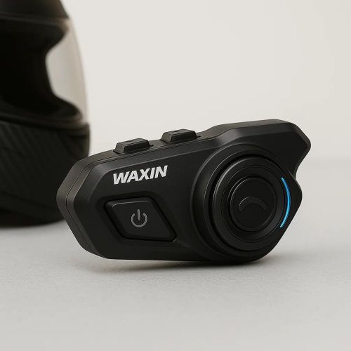 Kit Intercom Bluetooth pour Casque Moto WAXIN T2 Micro Double Casque Ouvert Intgral Noir