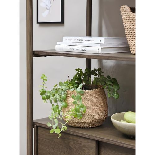 Cache-pot Décoratif - Fibre Naturelle Tressée - Pour Plantes - Naturel Ø20xH17cm
