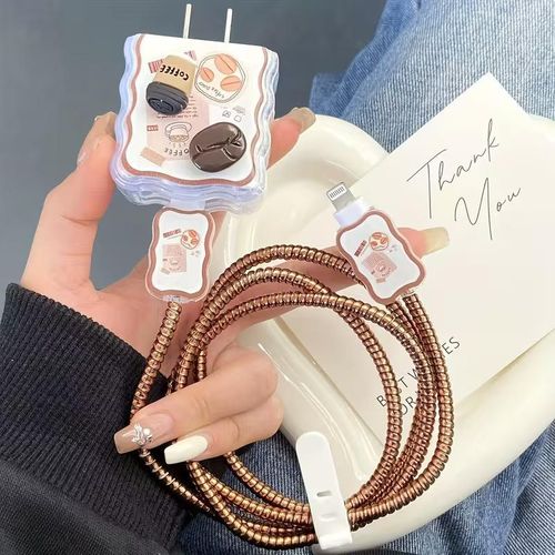 Étui de protection pour câble de données, motif d'amour, chargeur Apple, iPhone 15, 14/13, 18W, 20W