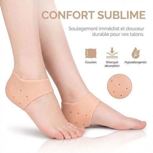 Protecteur de Talon en Silicone (1 Paire) – Coussinets Anti-Douleur, Soulagement Fasciite Plantaire, Réduction Pression Talon