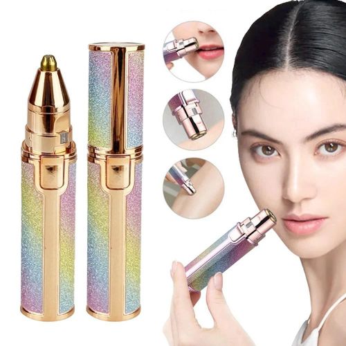 Épilateur électrique portable 2 en 1, mini rasoir indolore pour sourcils, visage, lèvres et corps, rechargeable, lumière LED, USB