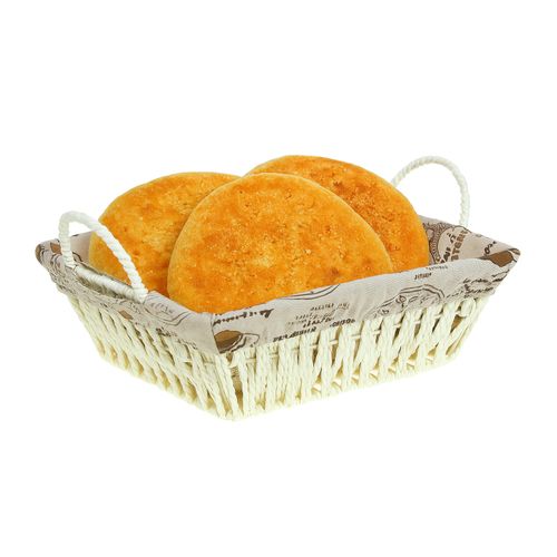 Panier de Rangement en Osier avec Doublure Tissu Vintage - Polyvalent pour Fruits, Pain et Décoration Intérieure