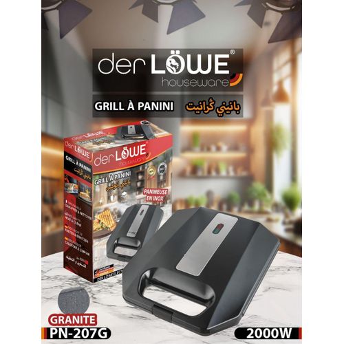 Grill à Panini der Löwe – Revêtement Granite, 2000W (PN-207G)