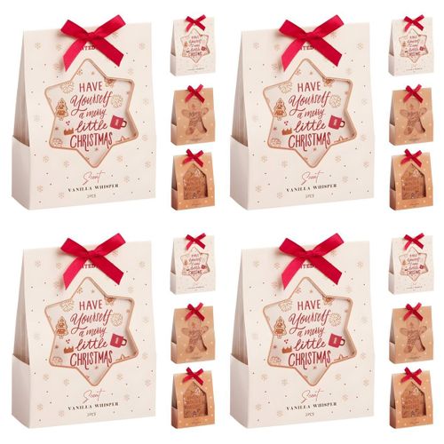 Sachets Parfumés - Vanille Cannelle & Pain d'épice - Ambiance Maison Festive - Design Cadeau - Lot de 4