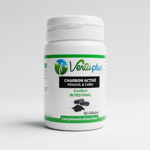 Charbon Actif, Fenouil & Carvi pour Confort Intestinal - Complément Alimentaire - 30 Gélules