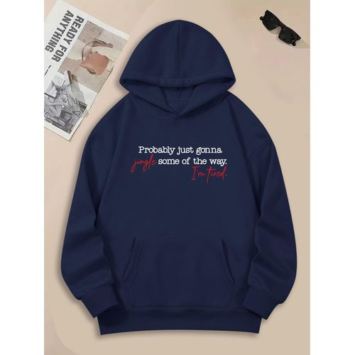 Sweat à capuche à imprimé de lettres tendance Sweat à capuche décontracté avec poche, coupe ample, haut d'automne pour femmes, lavable en machine, confortable et doux