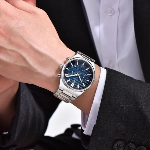 BENYAR BY-5214B Montre Homme Chronographe Étanche en Acier Inoxydable – Bleu