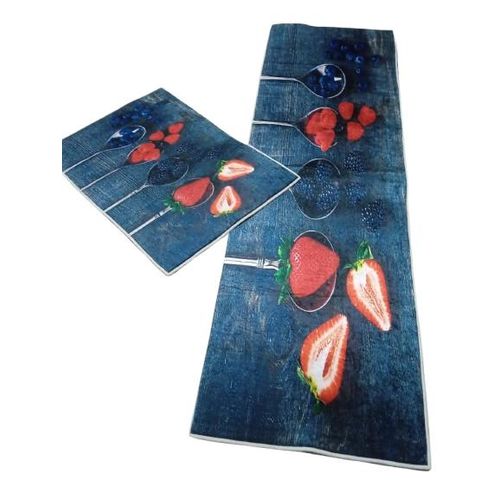 سجاد مقاوم للبقع قابل للغسل غير قابل للانزلاق طويل الامتصاص - للمطبخ، أمام الحوض، غرفة المعيشة، غرفة النوم، الممر - مجموعة من 2 سجاد مقاوم للبقع