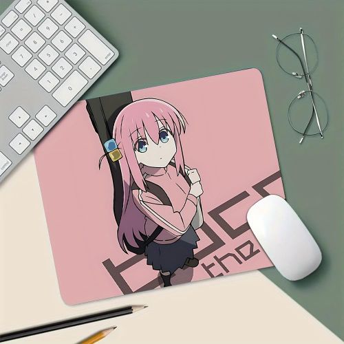Tapis de Souris Thème Fille Anime Cheveux Roses - Compatible PC, Ordinateur Portable, Tablette - Bureau Mignon avec Base Antidérapante, Accessoire Informatique Portable et Durable pour Bureau, Jeux, Études - Cadeau Idéal pour les Fans d'Anime