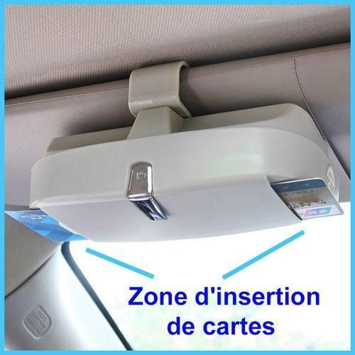 Porte-lunettes avec aspiration magnétique avec zone d’insertion de cartes, billets