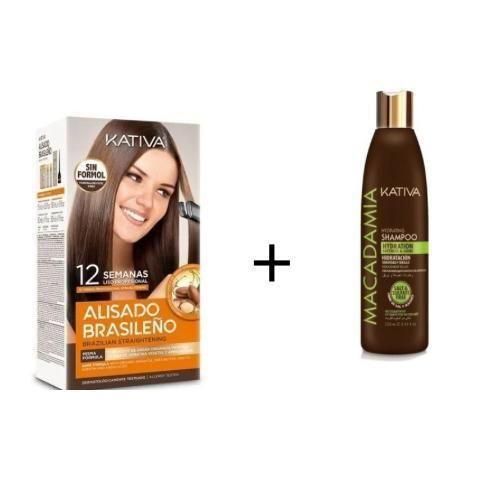 PACK Alisado de Lissage Brésilien à la Kératine +Shampoing l'huile d'argan qui répare les cheveux.