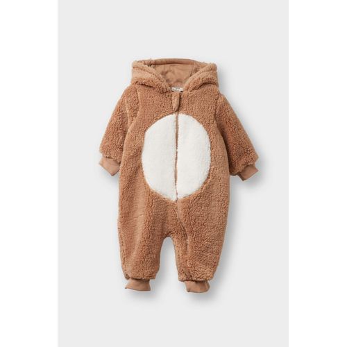 بدلة ذات قلنسوة من القماش الناعم للمواليد الذكور