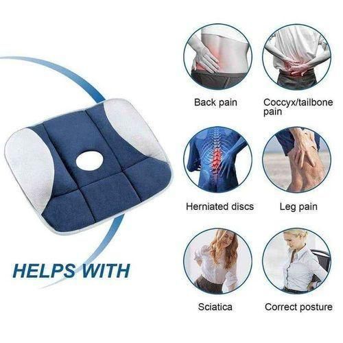 Coussin Siege Orthopédique Bonne Posture contre Douleur Dos / Sciatique / Coccyx