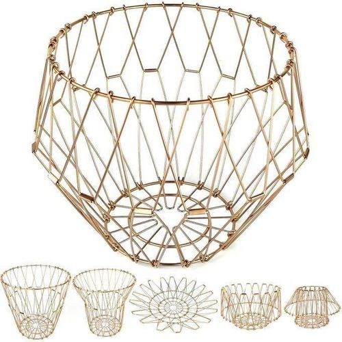 Salles de rangement et corbeille à fruits, dotées d'un support en acier inoxydable.